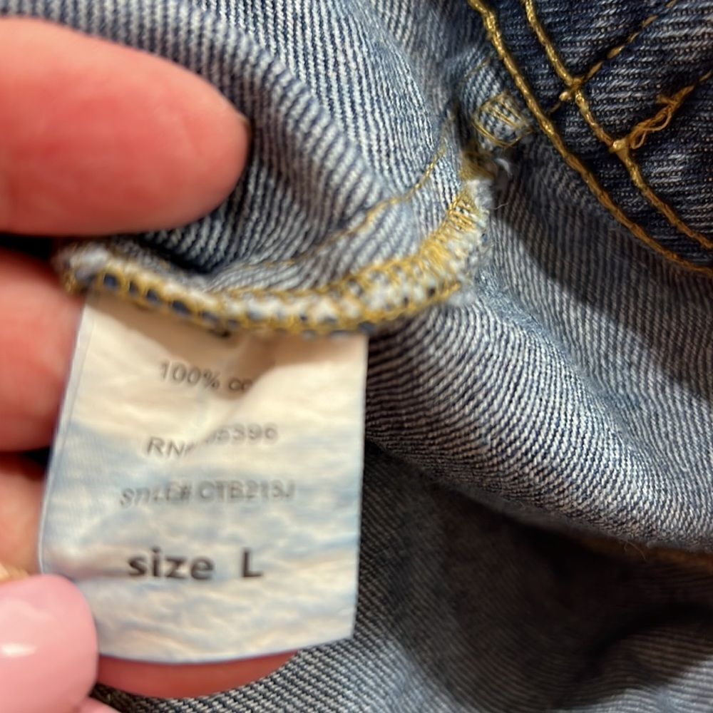 C’est Toi Black Label Blue denim jean jacket cotton size large EUC - Picture 13 of 14